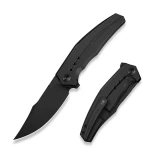 Nóż składany WeKnife Kyklos Black Titanium, Black Stonewashed M390 (WE23086-1)