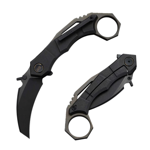Nóż składany WeKnife Tayra Black Titanium, Black Stonewashed/Brushed M390 (WE24069-1)-1 61737 