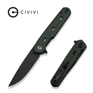 Nóż składany Civivi Navo Green Canvas Micarta, Black Stonewashed Nitro-V by Ostap Hel (C25015A-2) EDC