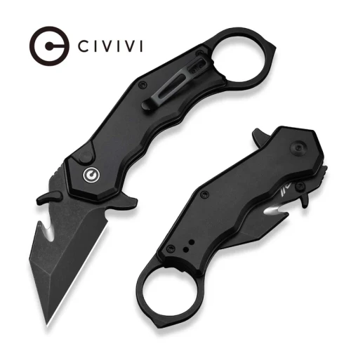 Nóż składany karambit Civivi Amaroq Black Aluminium, Black Stonewashed Nitro-V by Tony Sentmanat (C24018-2)-1 61754 