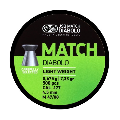 Śrut diabolo JSB Match Light 4,50 mm 500 szt. 0,475 g / 7,33 g- 62210 