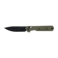 Nóż składany KNIVESPL The First Sandvik 14C28N, zielone G10, czarna powłoka PVD- 62308 