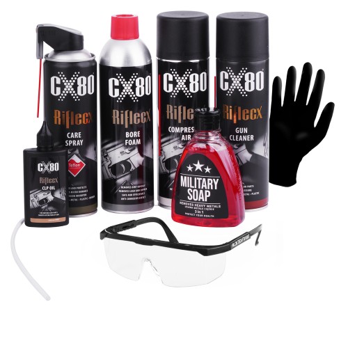 RifleCX - Zestaw preparatów do czyszczenia broni krótkiej Handgun Set - 8 elementów - 90982-1 62346 