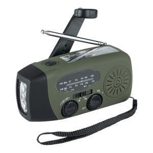 Fosco Industries - Radio Survival z panelem słonecznym i korbką - FM/AM - Zielony - 464600