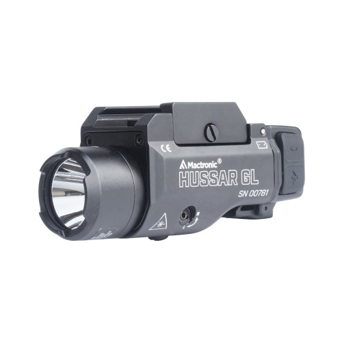 Mactronic - Taktyczna latarka na pistolet z laserem Hussar GL - 12270 cd - Czarna - THG0011-1 62384 