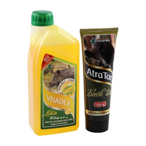 Płyn do wabienia zwierzyny For Vnadex 1200 g o zapachu kukurydzy + Smoła bukowa AtraTar 320 g- 62410 