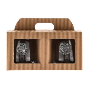 Szklanki do whisky Golden Fox Luna Fox Silver zdobione odlewanym elementem 2 szt.