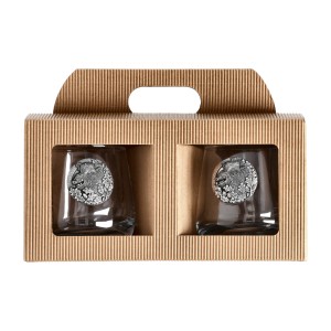 Szklanki do whisky Golden Fox Luna Wild Boar Silver zdobione odlewanym elementem 2 szt.