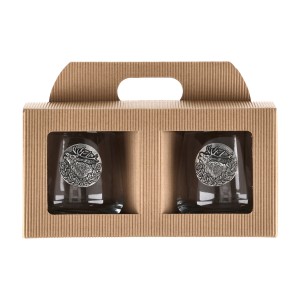 Szklanki do whisky Golden Fox Diamond Deer Gold zdobione odlewanym elementem 2 szt.
