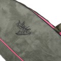 Pokrowiec na broń Forsport zamszowy 125 cm - zielono-różowy, haft czarna głowa jelenia-4 62861 