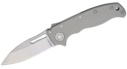 Nóż składany Demko AD20.5 Slicer Shark Smooth Titanium, Stonewashed CPM 3V by Andrew Demko (AD20.5-3V-Smooth TI-SS)-1 62918 