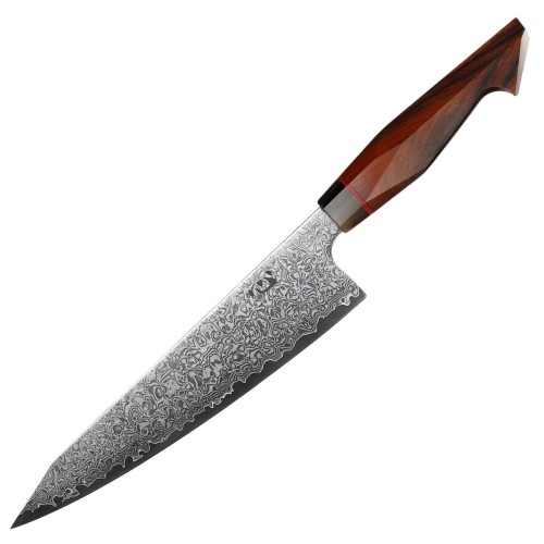 Nóż kuchenny Xin Cutlery XinCraft 9'' Japan Chef, Buffalo Horn/Rosewood/G10, Mirror Polished Damascus 67 warstw (XC116)-1 62938 