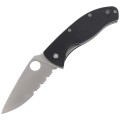 Nóż składany Spyderco Tenacious Black G10, Satin Combo 8Cr13MoV by Eric Glesser (C122GPS)-1 63046 
