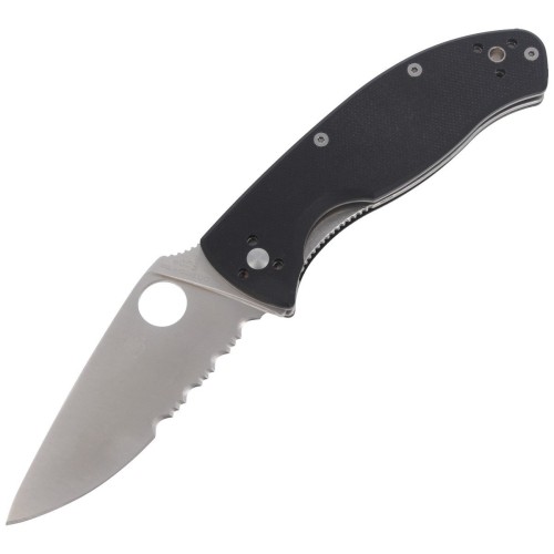 Nóż składany Spyderco Tenacious Black G10, Satin Combo 8Cr13MoV by Eric Glesser (C122GPS)-1 63046 