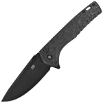 Nóż składany Tekto F3 Charlie Forged Carbon, Black HW, Black D2