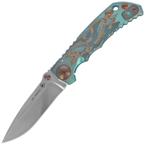 Nóż składany Spartan Blades Harsey Folder ''God & Country'' Titanium, Satin MagnaCut by William W. Harsey (SF5 Custom God & Country)-1 63072 