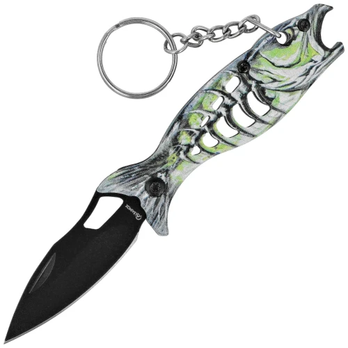 Nóż wędkarski brelok Martinez Albainox Fishing 3 Green Aluminium, Black 3Cr13Mov (25145 GR)-1 63074 