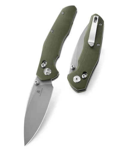 Nóż składany Bestechman Ronan OD Green G10, Stonewashed 14C28N (BMK02E)-1 63150 