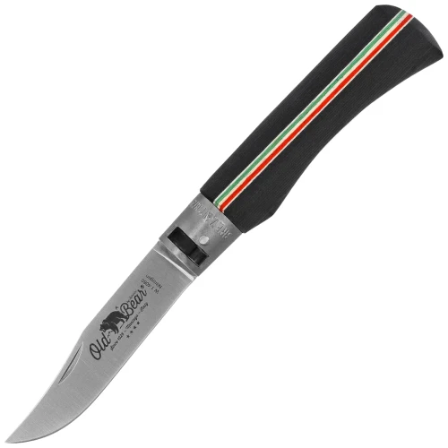 Nóż składany Antonini Old Bear World Italy L Laminated Black Wood, Satin W.1.4060 Nitrogen (9307/21_MTK)-1 63181 