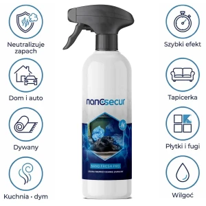 Nanosecur płyn do usuwania nieprzyjemnych zapachów moczu. Fresh. Stop odour. Neutralizator zapachów. Usuwa zapachy odzwierzęce zgnilizny