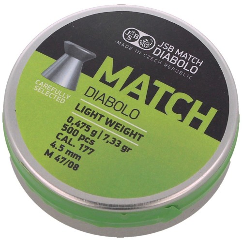 Śrut pistoletowy JSB Match Light Weight 4.51 mm, 0.475 g, 500 szt. (000006-500)-1 63279 