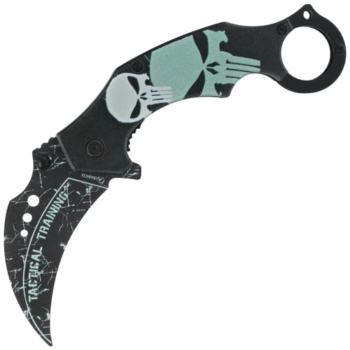Nóż składany Martinez Albainox Training Karambit 3D Skull Black ABS, Blunt 3Cr13MoV (18713-A)-1 63628 