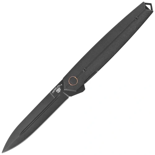 Nóż składany Fox Pacifico Black PVD Titanium, Black Stonewashed PVD MagnaCut by Bob Terzuola (FX-ATC-OG02 TIPVDSW)-1 63636 