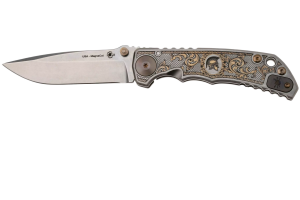Nóż składany Spartan Blades Harsey Folder ''Flourishes'' Gray Titanium, Stonewashed MagnaCut by William W. Harsey (SF5FLRISHS)