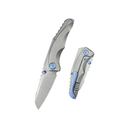 Nóż składany Kubey Steeltle Gray Titanium, Stonewashed M390 by Kot Knives (KB390A)-1 63651 