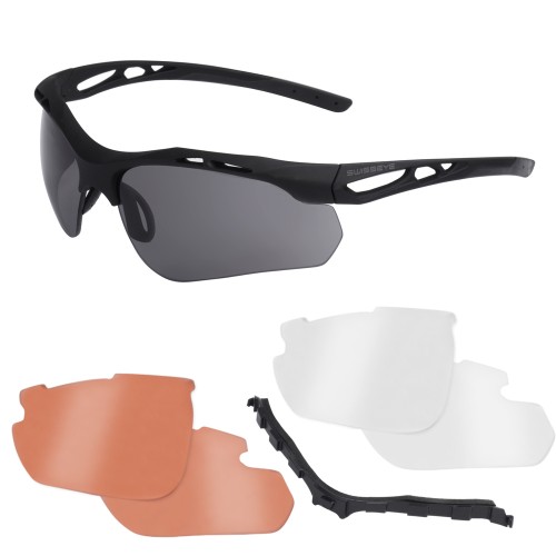 Swiss Eye - Okulary balistyczne Attac - Wmienne wizjery - Czarny - 40391-1 63703 