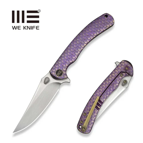 Nóż składany WeKnife Dracarys LE No 034/199 Purple / Golden Titanium, Hand Rubbed Satin M390 (WE25061B-2)-1 63776 