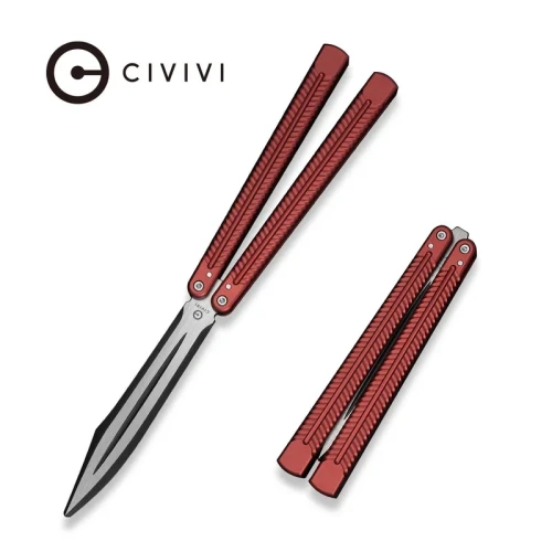 Nóż treningowy motylek Civivi Dracolisk Burgundy Aluminium, Black Stonewashed / Satin 9Cr18MoV (C25028-3)-1 63779 