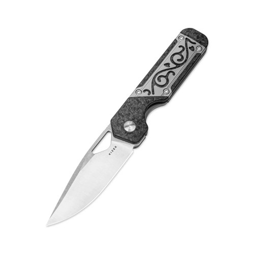 Nóż składany Kizer Mini Militaw Grey Titanium / Carbon Fiber, Satin S45VN by Jonathan Styles (Ki3634SA4)-1 63789 