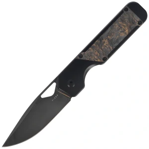 Nóż składany Kizer Militaw Black Titanium / Dark Matter Gold Fat Carbon, Black Mirror Finish / DLC S45VN by Jonathan Styles (Ki3634A3)