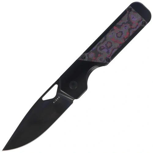 Nóż składany Kizer Militaw Black Titanium / Purple Haze Fat Carbon, Black DLC S45VN by Jonathan Styles (Ki3634A2)-1 63791 