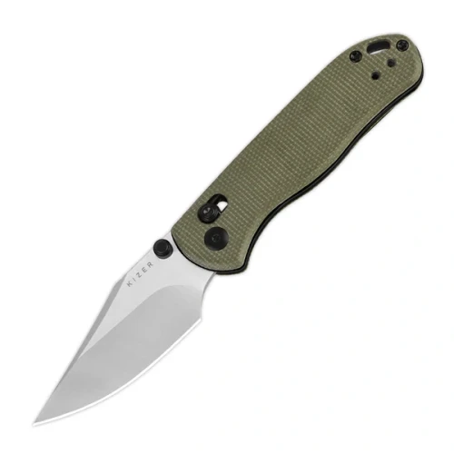 Nóż składany Kizer Drop Bear 2 Green Micarta, Satin Nitro-V by Azo (V3619.2KC1)-1 63799 
