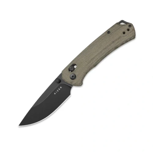 Nóż składany Kizer T1 CD Olive Green Norplex UltreX Micarta, Black Stonewashed Nitro-V by Uli Hennicke (V3490.2CA1)-1 63801 