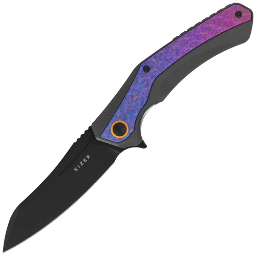 Nóż składany Kizer Draca Crystallized Titanium / Black Aliminium, Black PVD S45VN by Mikey Carlson (Ki4751A2)-1 63809 
