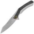 Nóż składany Kizer Draca Gray Aluminium / Black-Green Carbon Fiber, Stonewashed S45VN by Mikey Carlson (Ki4751A1)-1 63810 