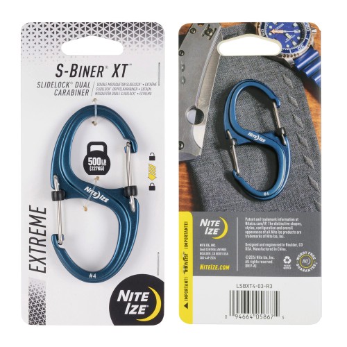 Nite Ize - Karabińczyk S-Biner XT SlideLock Dual Carabiner - Slate Blue - LSBXT4-03-R3-1 63830 