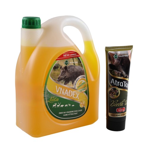 Płyn do wabienia zwierzyny For Vnadex 4,8 kg o zapachu kukurydzy + Smoła bukowa AtraTar 320 g- 63833 