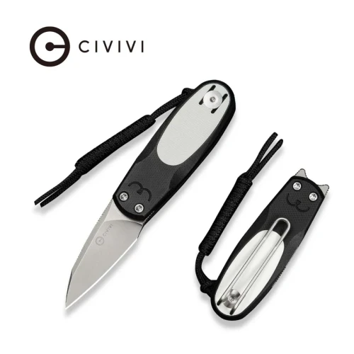 Nóż składany Civivi Purr Black-White G10, Stonewashed Nitro-V by Ostap Hel (C25054-2)-1 63901 