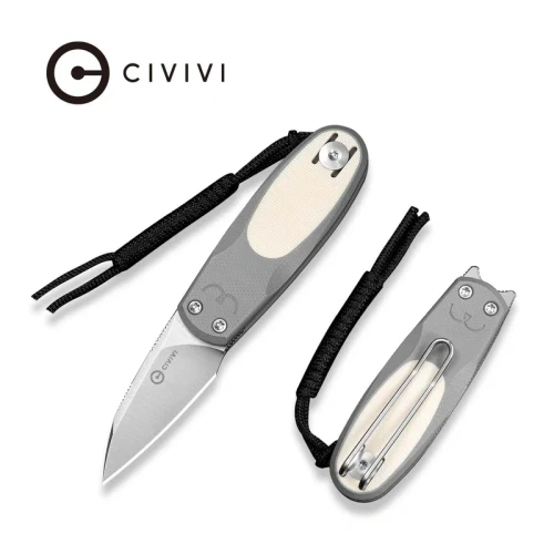 Nóż składany Civivi Purr Gray-Ivory G10, Satin Nitro-V by Ostap Hel (C25054-1)-1 63902 