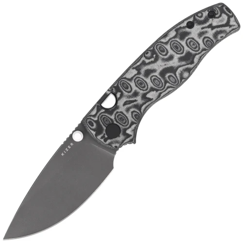 Nóż składany Kizer Glaux Black Vortex Micarta, Gray PVD / Stonewashed 14C28N (V3801A2)-1 63919 