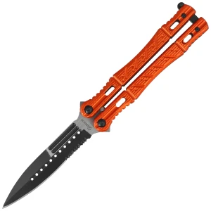 Nóż motylek Martinez Albainox Balisong Red Aluminium, Black 3Cr13Mov (02098)