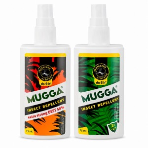 2x Środek na owady Mugga spray 75 ml DEET 50% i 9,5% komary tropikalne