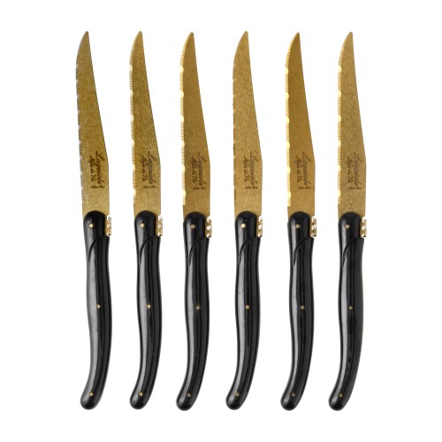 Nóż Laguiole do steków Prestige Line Style de Vie Gold Stonewash 6 szt.- 64011 