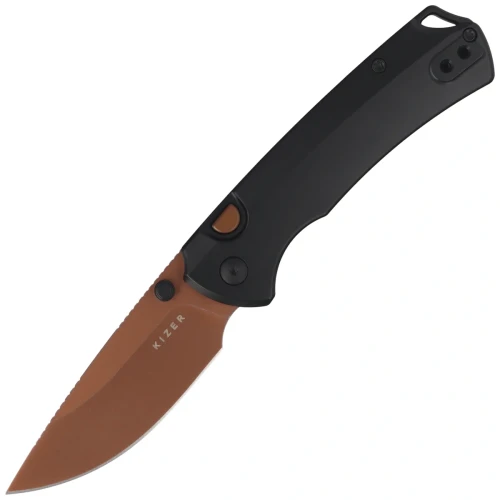 Nóż składany Kizer T1 BD Black Titanium, Sunset Metal PVD / Stonewashed Elmax by Uli Hennicke (Ki3490.2BDA2)-1 64043 