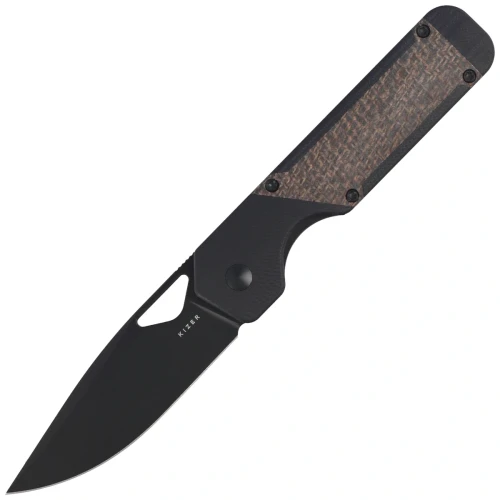 Nóż składany Kizer Militaw Black G10 / Green Micarta, Black Nitro-V by Jonathan Styles (V3634A1)-1 64056 