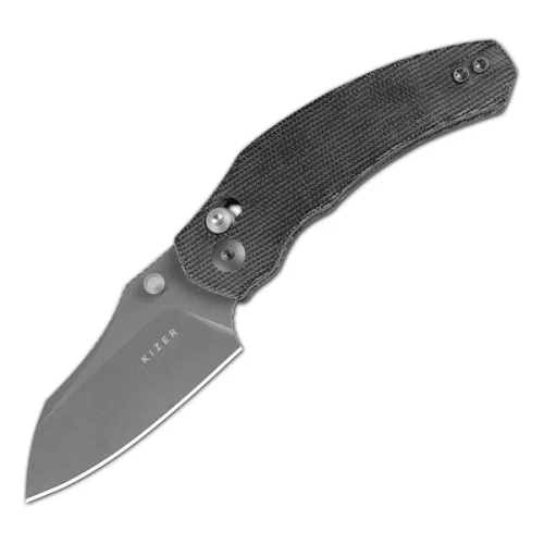 Nóż składany Kizer Mini Bulldog Black Micarta, Gray Stonewashed Nitro-V by O.SHO (V3672SA2)-1 64086 
